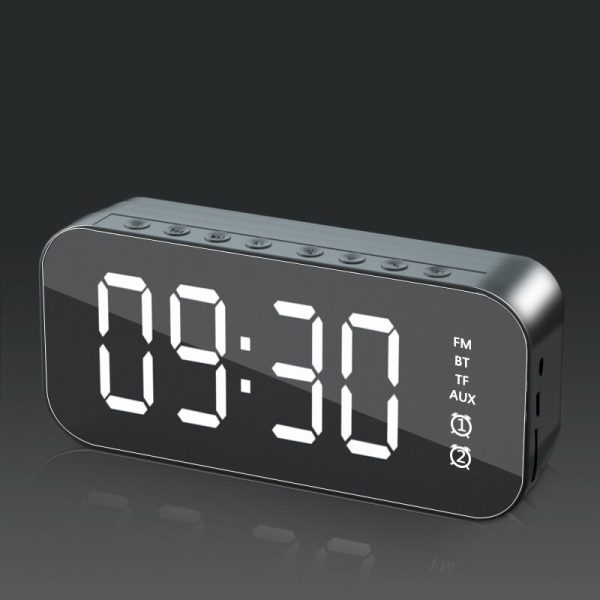 Bakeey H21 Altavoz bluetooth inalámbrico Mini LED Alarma doble Reloj FM Radio Tarjeta TF Barra de sonido auxiliar Subwoo