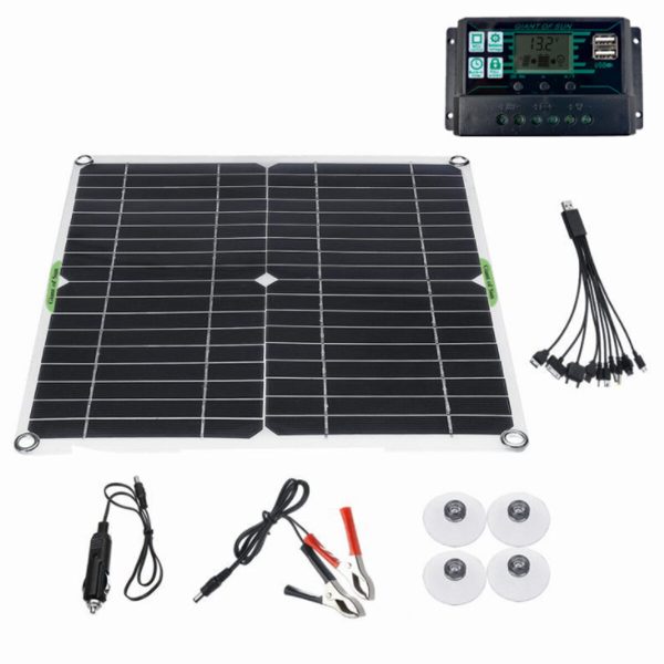 100W Solar Kit de panel 12V Batería Cargador 10-100A Controlador para motocicletas de barco barco
