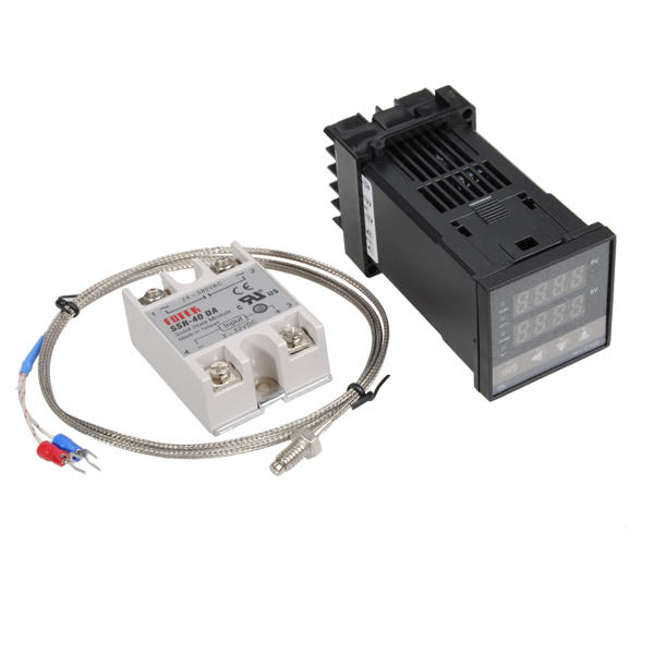 Excellway® REX-C100 110-240V Kit de controlador de temperatura digital PID de 1300 grados con sonda de 400 grados