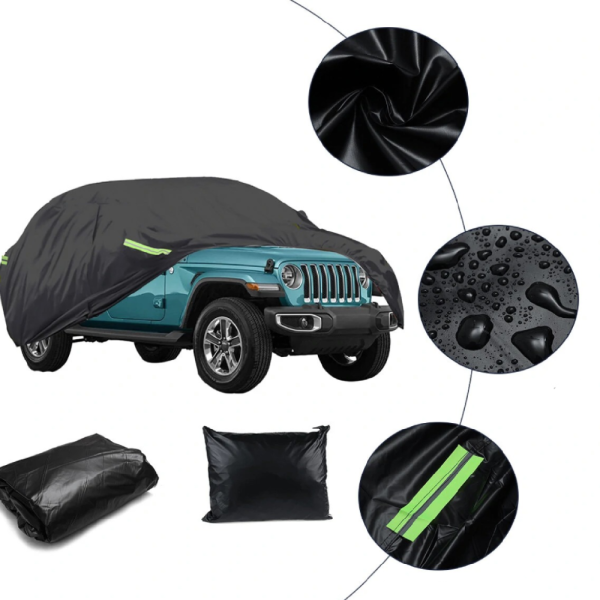 Para Jeep Wranglers Universal Full Coche Cubierta al aire libre Sol UV Nieve Polvo Resistente a la lluvia