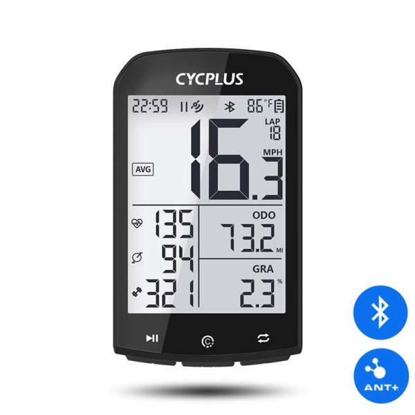 CYCPLUS M1 GPS Computadora de bicicleta inalámbrica con bluetooth 4.0 ANT + Velocímetro de ciclismo Impermeable LCD Retr