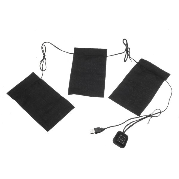 5V 2A 8.5W Almohadillas de calefacción eléctrica 3Pads Impermeable Juego de almohadillas de tela de calefacción