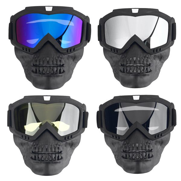 Gafas de moto Cara desmontable Mascara Antipolvo Protección contra la lluvia y la nieve Ciclismo Off-Road Eyewear