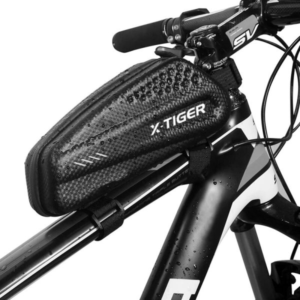 Marco de bicicleta X-TIGRE EX Bolsa 1L Impermeable Bicicleta de ciclismo Bolsa Bolsa de carcasa de EVA 3D Tubo delantero