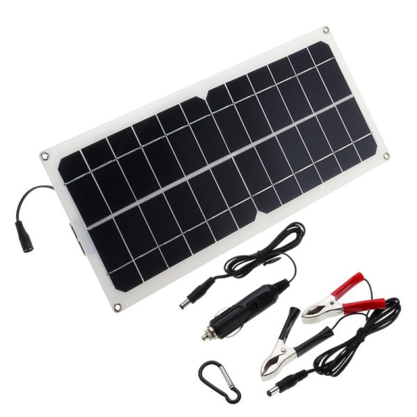 Célula de silicio monocristalino Solar Panel Doble interfaz USB 10W 12V/5V DC Cocodrilo Solar Panel