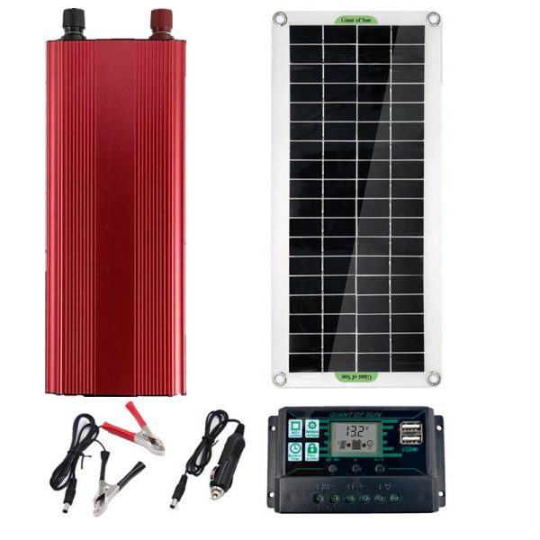 Kit de inversor de sistema de energía solar 10A/30A / 60A / 100A Controlador de carga Conjunto de inversor solar de 2000
