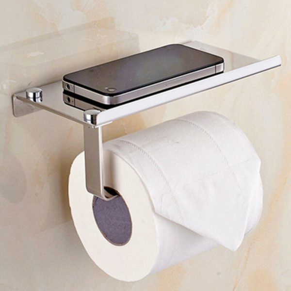 Papel higiénico Cuarto de baño montado en la pared con soporte para teléfono Soporte para rollo de papel higiénico Inici
