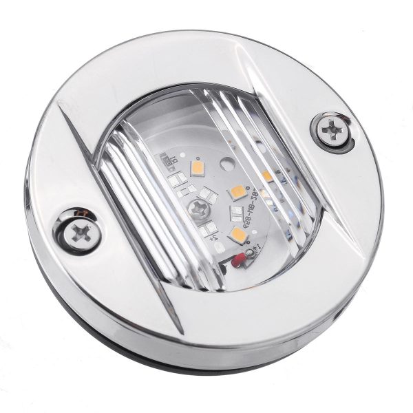 12V LED 2835 Luces de popa redondas popa para barco Marine Embedded Mounting Steel Stainless