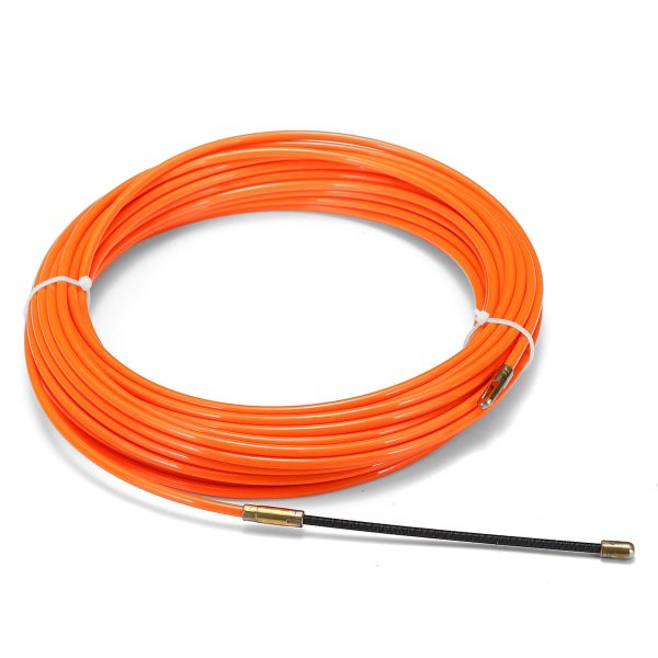 Conducto de carrete de empuje y extractor de cable Nylon Cinta de pesca de serpiente Alambre Naranja 4 mm 15 m