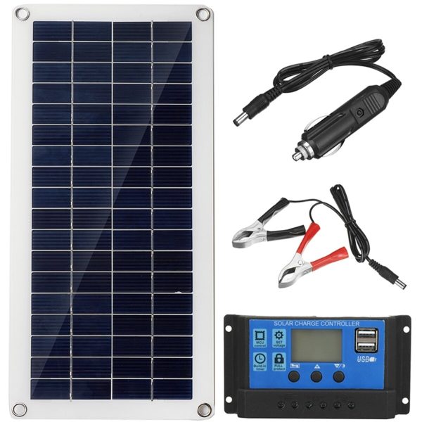 40W 12V Solar Kit de panel 60A / 100A Batería Controlador de cargador cámping RV Caravan barco