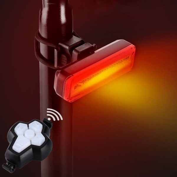 BIKIGHT Wireless Control remoto Luz trasera de señal de bicicleta Luz de señal de giro de bicicleta Carga USB Impermeabl