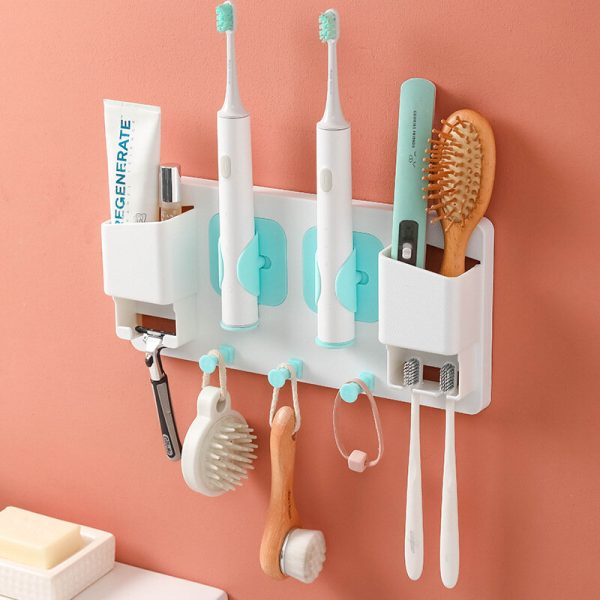 Soporte multifuncional para cepillo de dientes montado en la pared Soporte para cepillo de dientes con agarre por inducc