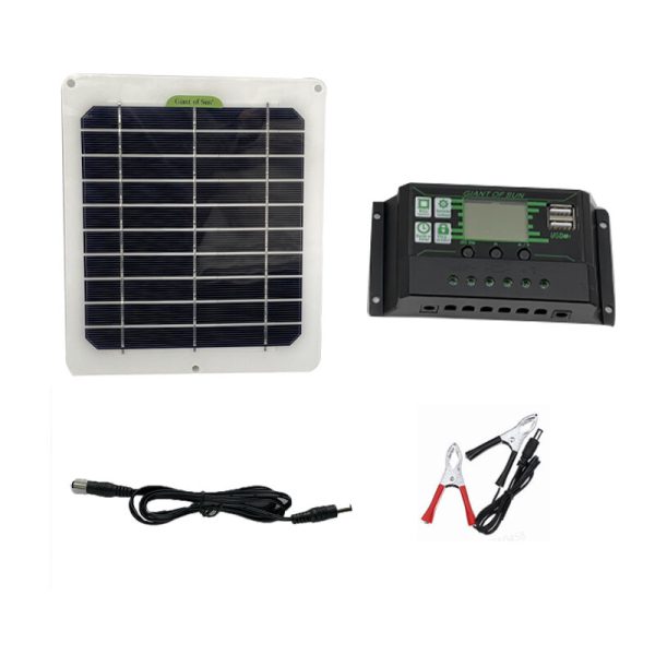 50W Solar Kit de panel W / 10A/30A / 60A / 100A Dual DC Current Solar Controlador 12V Batería Cargador para RV cámping C