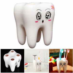 Soporte para cepillo de dientes con cara sonriente de 4 agujeros Soporte para cepillo de dientes de dibujos animados Dis