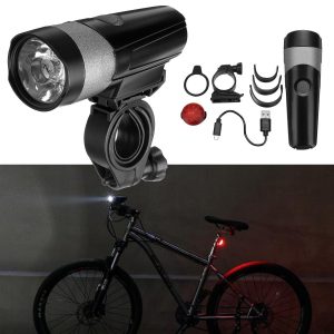 WHeeL UP 600LM Luz de la bicicleta Luz de ciclo Bicicleta luz de cola Conjunto de luces USB Recargable Moto