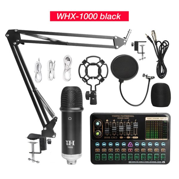 WXH1000 Micrófono V10XPRO Kit de condensador de grabación de tarjeta de sonido profesional Micrófono con soporte de choq