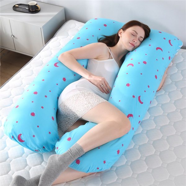 100% Cotton Full Body Pillow for Women U Shape Pillow Sleeping Support Pillow for Side Sleepers