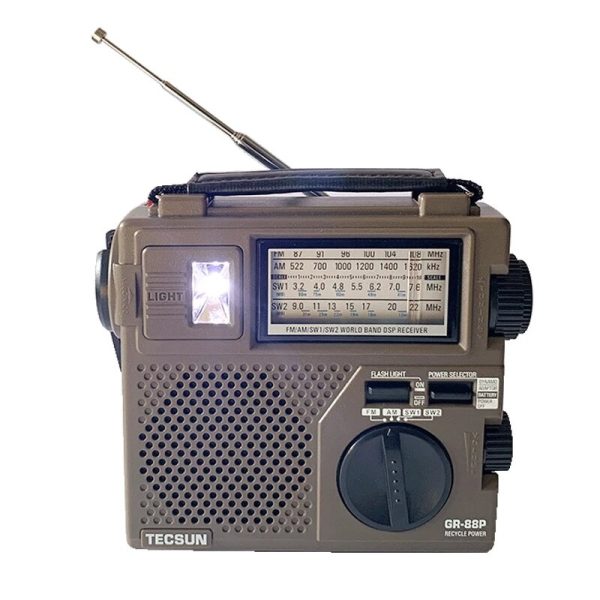TECSUN GR-88P Digital Radio Receptor Luz de emergencia Radio Dynamo Radio Con altavoz incorporado Alimentación manual ma