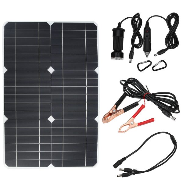 100W 18V Solar Panel de silicio monocristalino Batería Kit de cargador para ciclismo Escalada Senderismo cámping