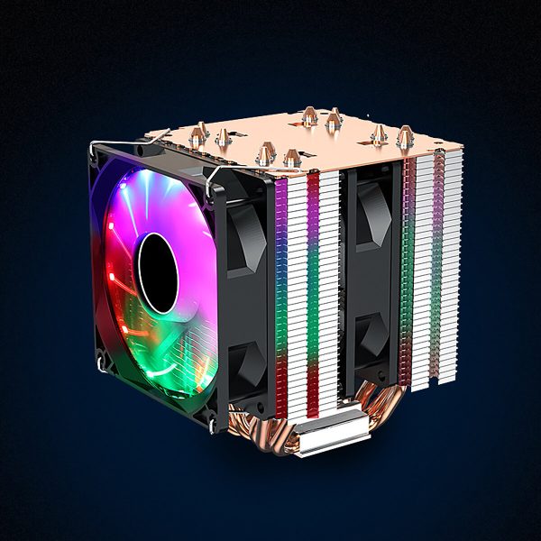 6 Cobre Tubo Ventilador de refrigeración de CPU de color ultra silencioso Ventilador doble / triple