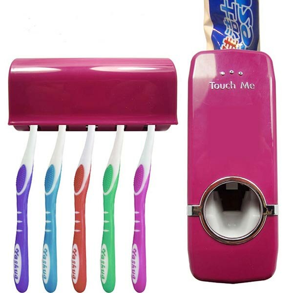 Honana BX-421 Dispensador de pasta de dientes automático montado en la pared con conjunto de cinco cepillos de dientes C