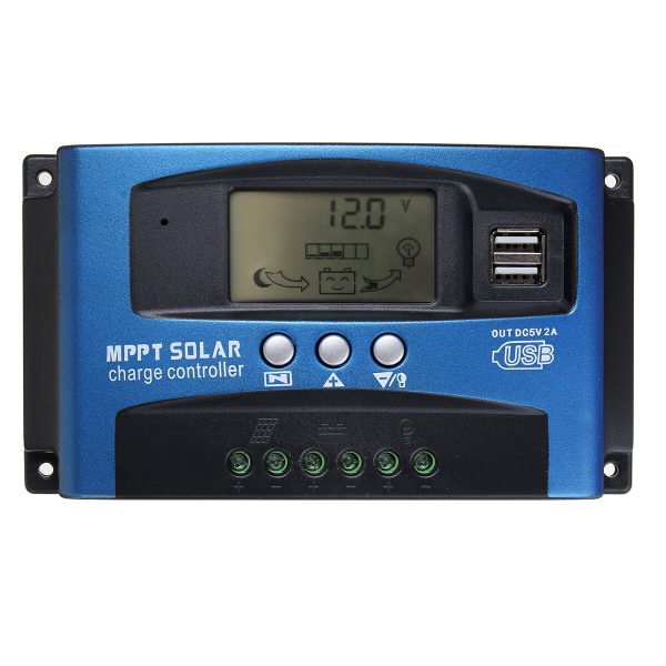 30/40/50/60/100A MPPT Solar Controlador LCD Solar Controlador de carga Precisión Dual USB Solar Panel Batería Regulador