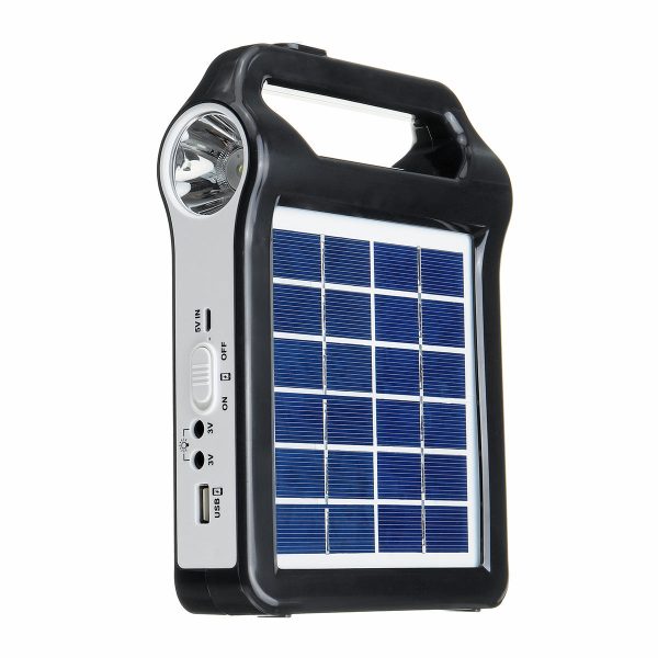 2400 mAh portátil Solar cargador de panel reutilizable Solar sistema generador puerto USB con iluminación Lámpara
