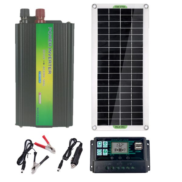 Inversor del cargador de batería del sistema de energía solar pico de 220V 1500WPanel solar de 50WControlador de 6