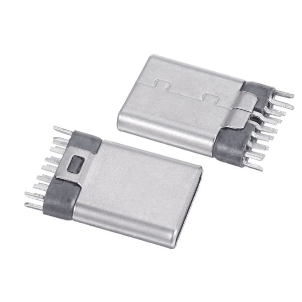 10PCS USB TYPE-C3.1 20pin Macho Remachador Versión simple Pegamento negro Conector