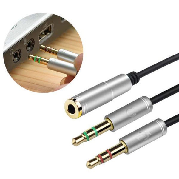 Bakeey Adaptador de audio de 3.5 mm 32 cm 2 Adaptador de cable divisor de cable de audio macho a 1 hembra