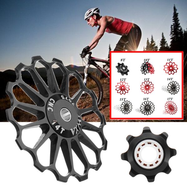 Guía de ciclismo de la rueda de la polea del desviador de la bicicleta de aleación de aluminio 8-17T Rodillo Cerámico ro