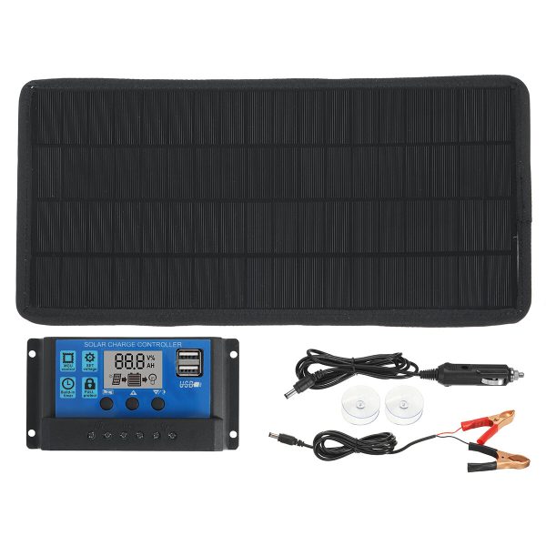 15W Solar Kit de alimentación del panel 18V Batería Controlador de cargador para Coche RV Cocheavan