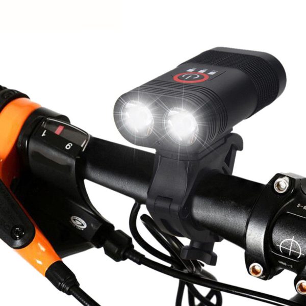 3000LM Doble DIRIGIÓ Luz de cabeza de bicicleta recargable Bicicleta Type-C Lámpara + Faro de montaje giratorio