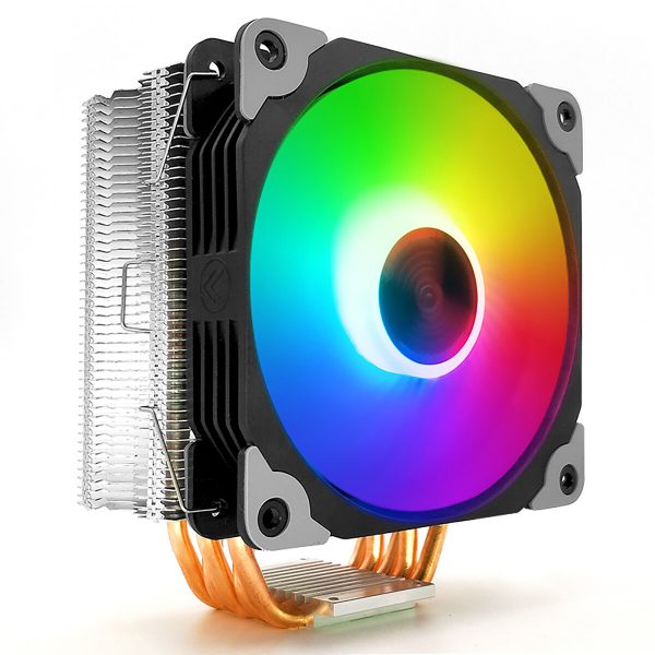 RGB 5 Cobre Tubo de 4 pines Enfriador de CPU de ventilador simple / doble para Intel / AMD